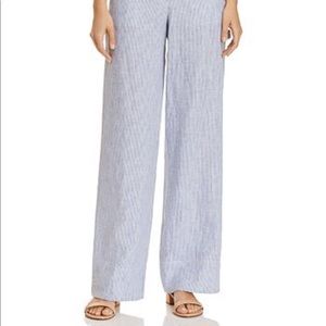 Theory wide-leg blue/white striped carpenter pant